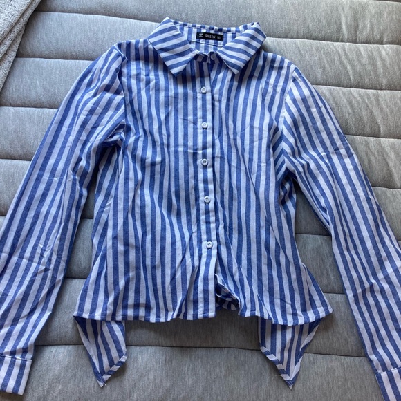 Shein tied back striped blouse - Picture 3 of 6